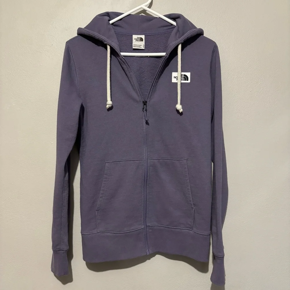 North Face Zip Up Hooded Sweatshirt Lightweight Jacket Size XS Purple
